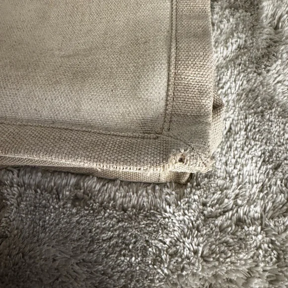 Saint Laurent Rive Gauche Beige Canvas Tote with Black Handles /canvas leather - Picture 9 of 11